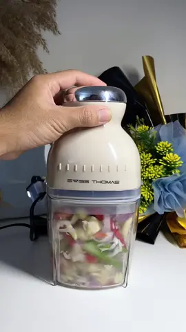 Swiss Thomas (Free Whisk & Scraper) ® 900mL Capsule Cutter Spin Chopper Blender Grinder Mixer Mincer Masher Juicer Food Processor Pengisar Pengadun Copper#tiktokshopping #goodthing #jomorder 