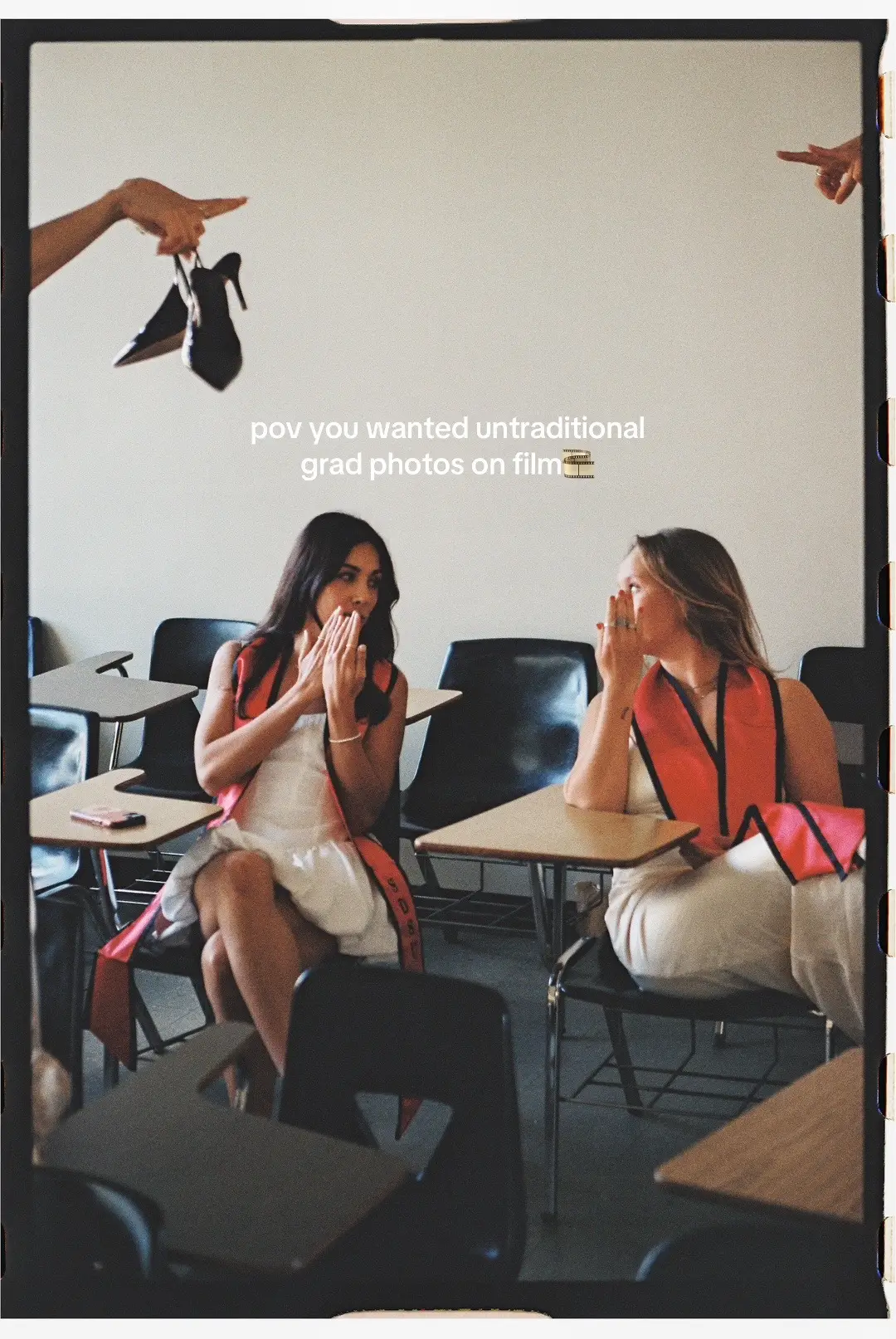 they wanted fun group photos here’s what they got🎓 #collegegrad #seniorpictures #35mm #gradposes #sdsu 