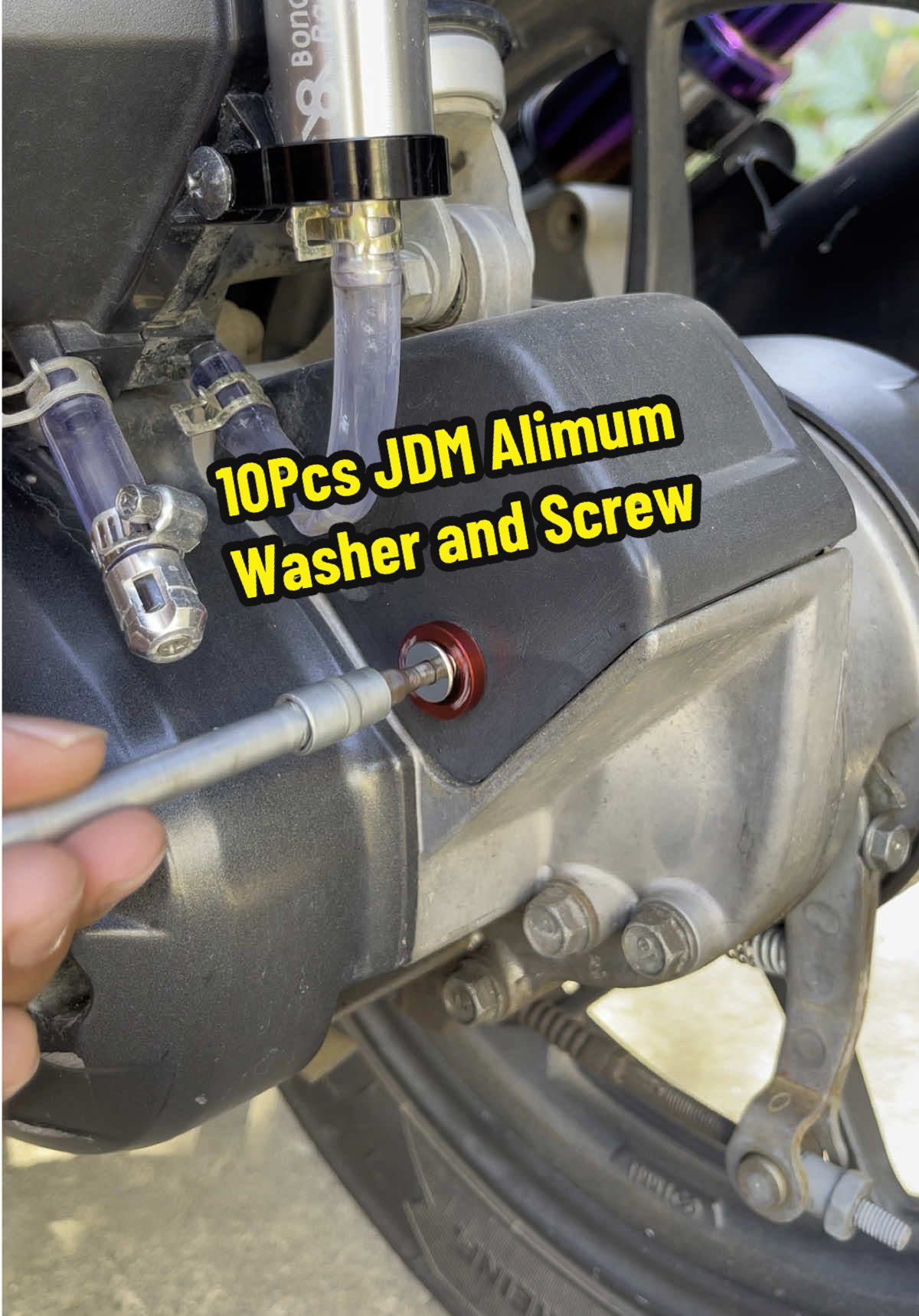 10Pcs/Pack M6 JDM  Style Fender Washer and Screw #jdmbolts #10pcswasherbolts #bolts #washer #hondaclickaccessories #motoraccessories 