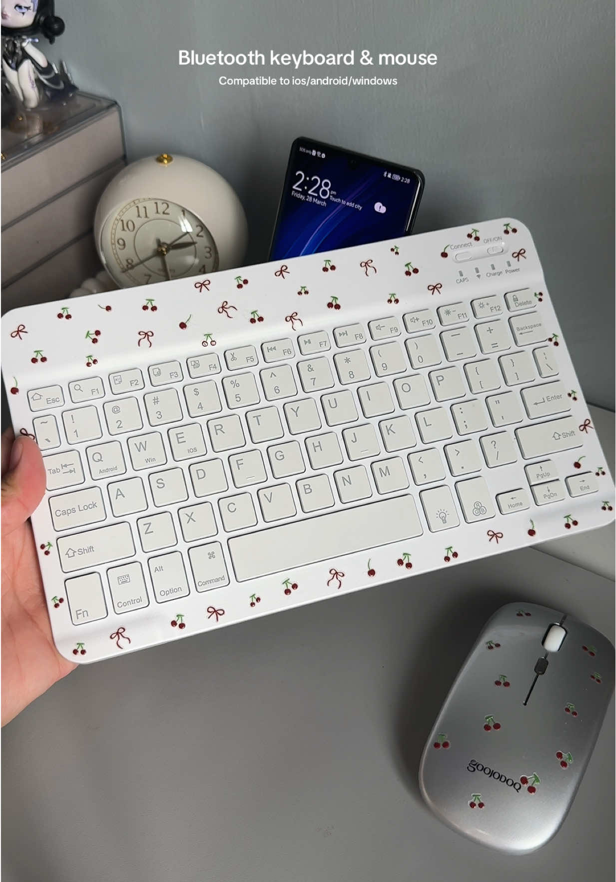 Bluetooth keyboard & mouse compatible in any android/ios  *ps: stickers not included #bluetoothkeyboard 