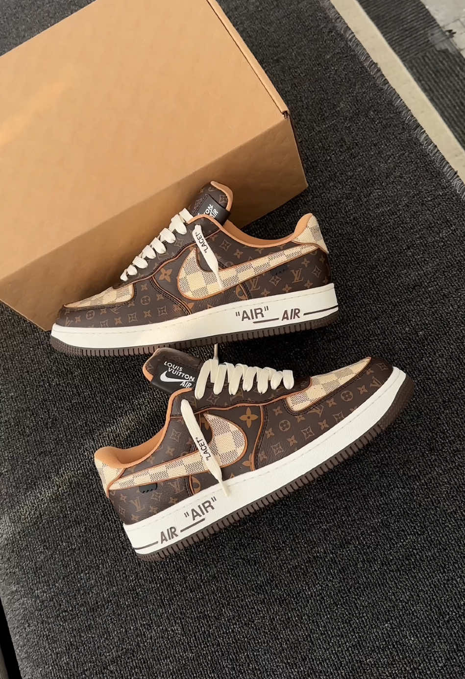 LV x NIKE Airforce 🤎#lv #lvshoes #nike #lvairforce1 #nikeairforce1 #sneakers #sneakertok #sneakerhead #menfashion #streetwear #streetwearstyle #OOTD #fashiontiktok 