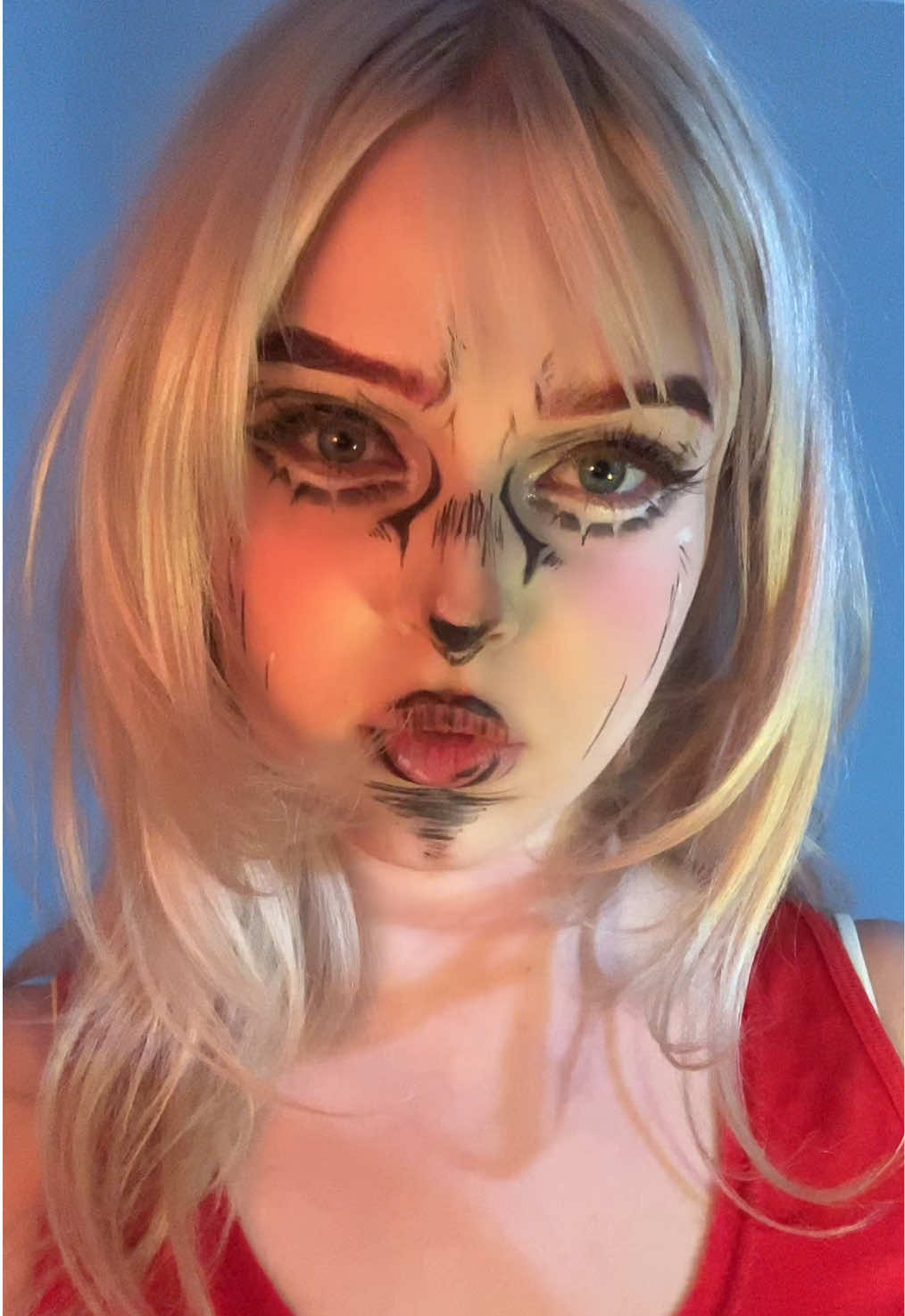 pre shower makeup ate #makeup #jojosbizarreadventure #fyp #jojo #preshowermakeup 