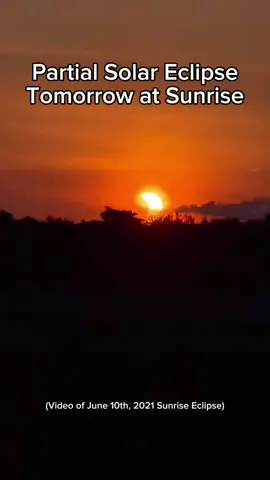 Partial Solar Eclipse during Sunrise March 29th (This video I recorded during the Partial Sunrise Evlipse June 10, 2021) #eclipse #solareclipse #celestialevents #universe #cosmos #space #fyp