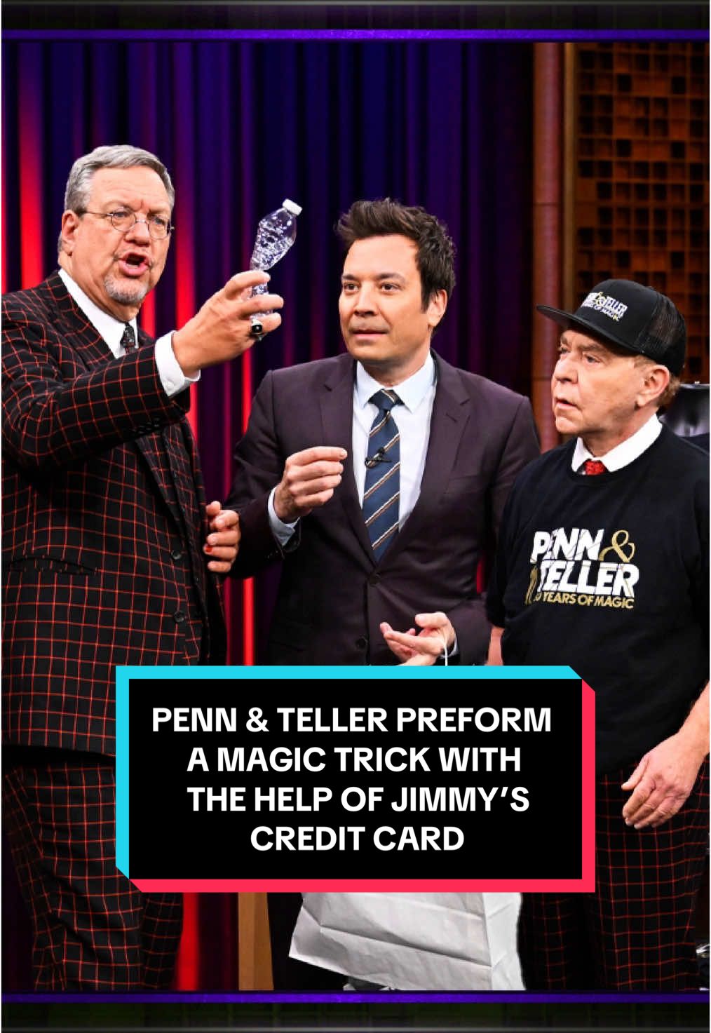 Penn & Teller perform a magic trick with the help of Jimmy’s credit card 🤣🪄 #FallonTonight #TonightShow #PennAndTeller #Magic #JimmyFallon 