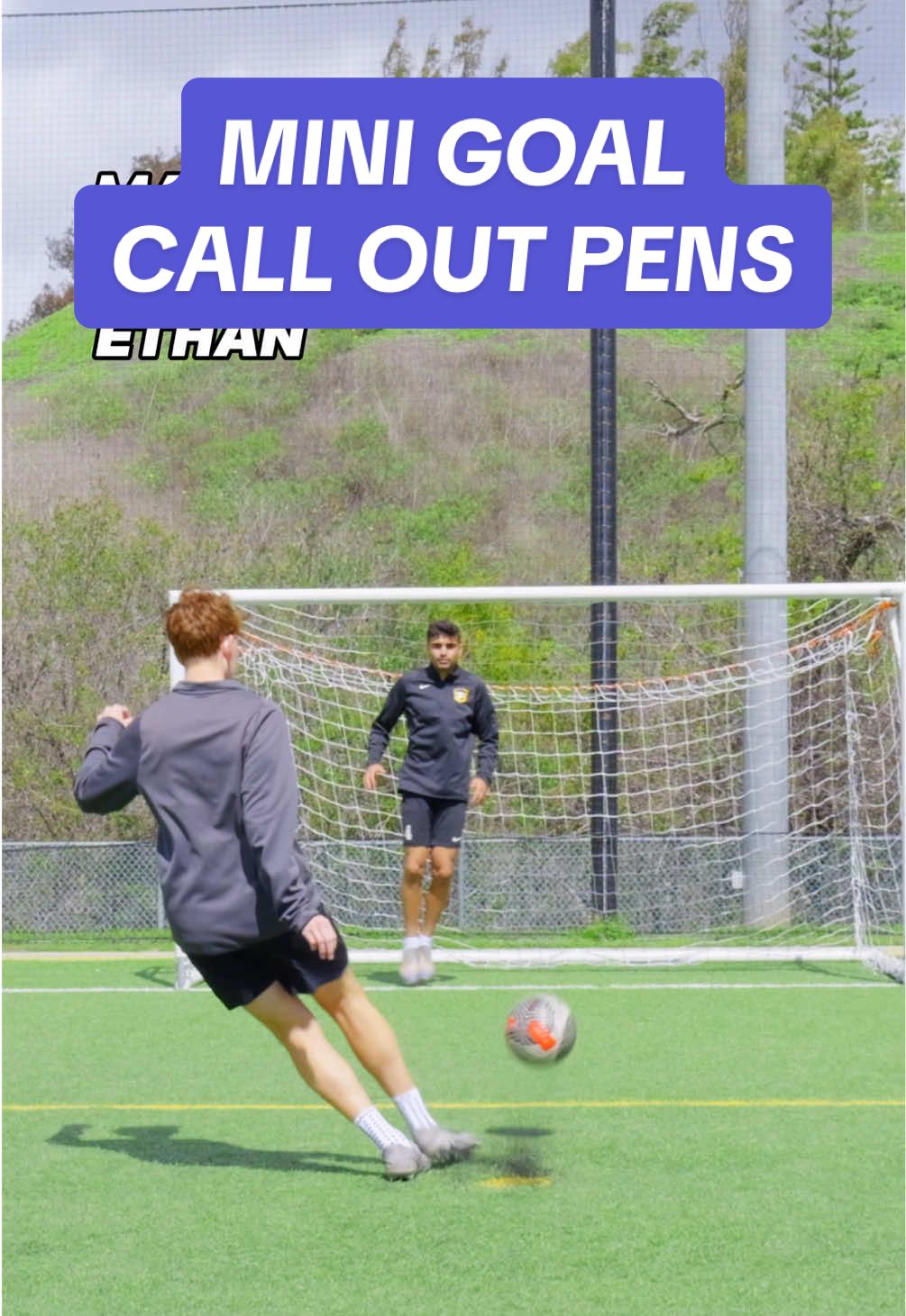MINI GOAL CALL OUT PENS 🌩️ Follow for more 🙌🏻 #Soccer #football #challenge #penalty #pk #footballchallenge #soccerchallenge #soccertraining #shooting #staythunderous @Ethan @Max 