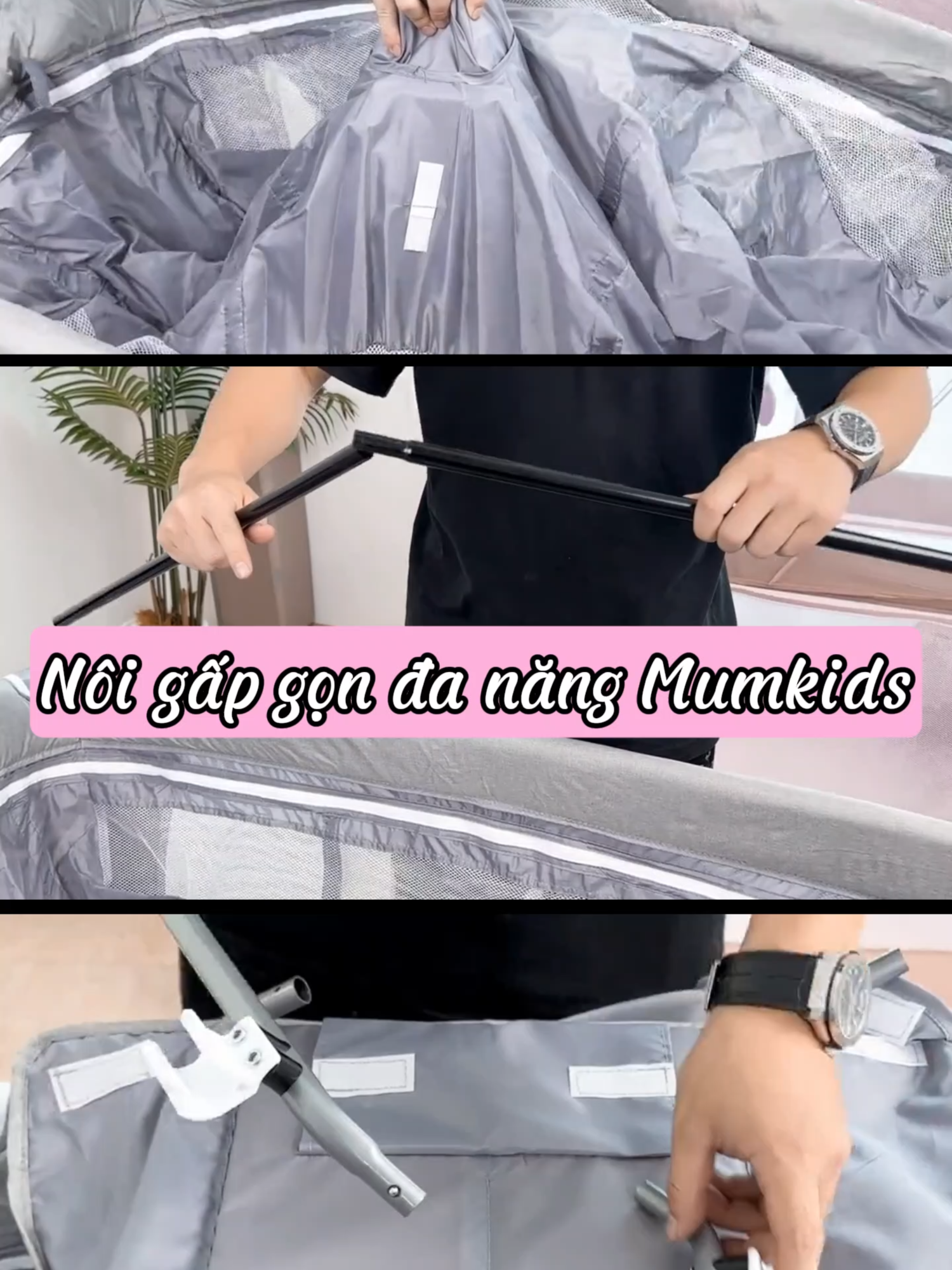 Nôi gấp gọn tiện lợi giải pháp cho các mẹ có kín #viral #trending #LearnOnTikTok#noigapgonchobe