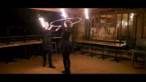 Fire and Led show #dancer #leviwand #onstage #fireshow #flowarts 