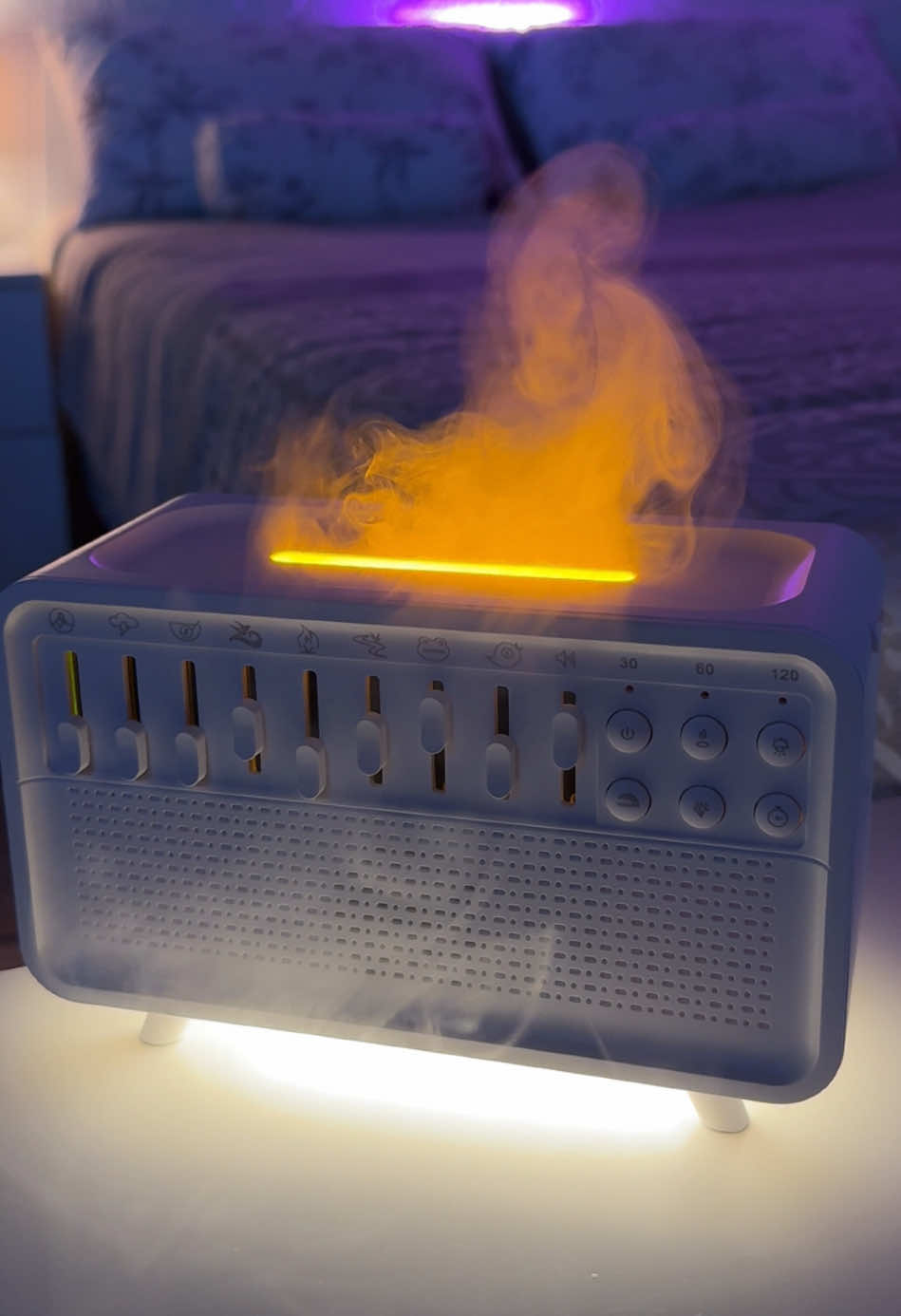 The rain and white noise help her fall asleep so fast 🌧️😴 #humidifier #whitenoise #insomnia #sleep #relax #anxiety #roomdecor Thanks to this white noise humidifier with rain and soothing sounds, she can sleep faster and better—perfect for those with insomnia, anxiety, and stress.