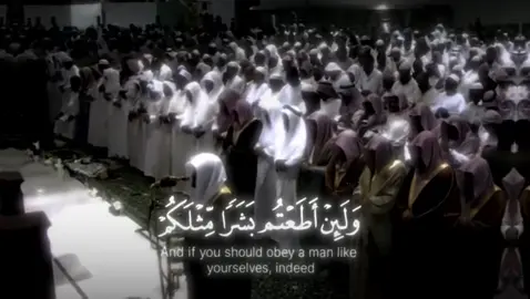 { وَلَئِنْ أَطَعْتُم بَشَرًا مِّثْلَكُمْ إِنَّكُمْ إِذًا لَّخَاسِرُونَ }   قناتي تلجرام في البايو 🤍#ياسر_الدوسري قناتي تيلجرام في البايو حياكم 🤍#قران 