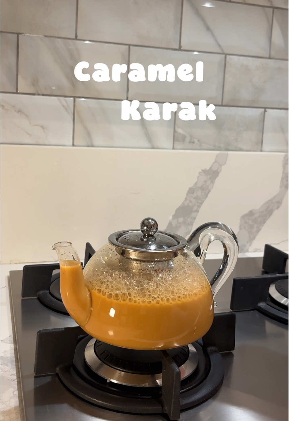 Caramel Karak🫶🏼 #fyp #egypt #ramadanrecipes #karak #chai 