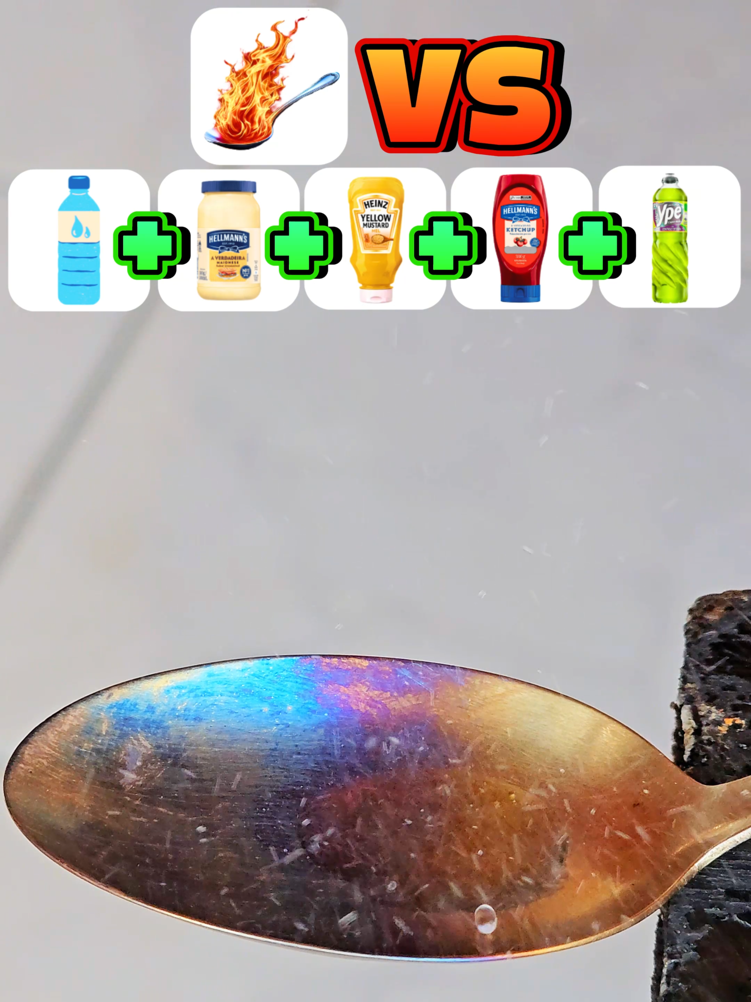 Colher a 1000° VS Liquidos #teste #experimento #divertido #legal #entretenimento #testando