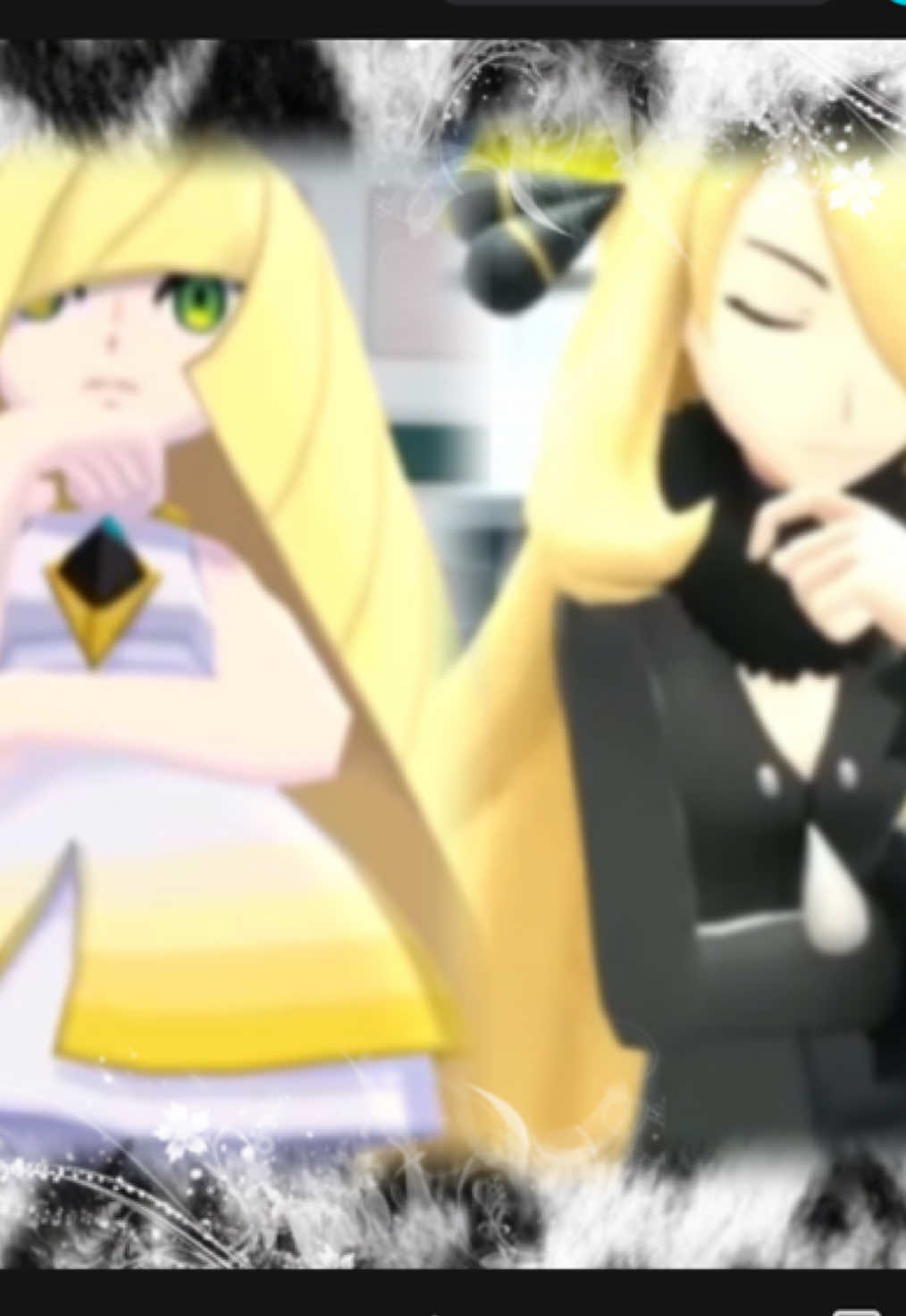cynthia & lusamine!! i love their blonde hair SO bad and they are so yin and yang vibes 🐩🎶 ☆ #fyp #fypシ #pokemon #y2k #mcbling #pokemoncommunity #moodboard #aesthetic #y2kedit #pokemonedit #lusamine #cynthia 