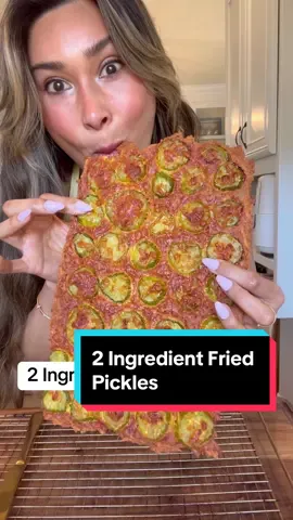 TRYING THE VIRAL 2 INGREDIENT FRIED PICKLES! 🥒 ##EasyRecipes##friedpickles##lowcarbsnacks##viral##pickles##lowcarbrecipes