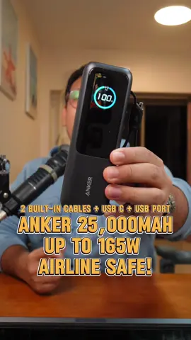 Anker made a huge 25,000mAh powerbank that has a max output 165watts! It is Airline safe!