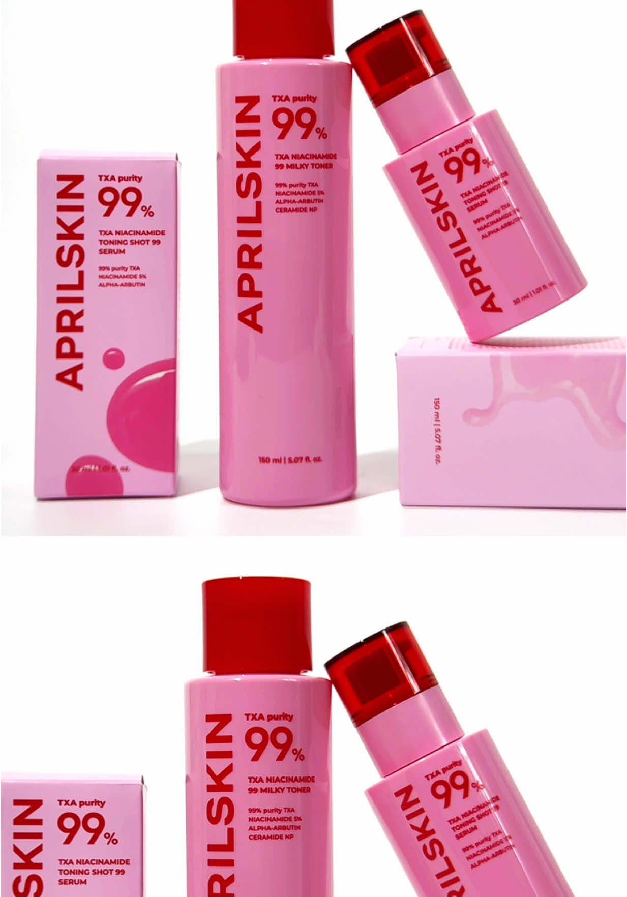 I’ve been using the @APRILSKIN USA TXA+Niacinamide 99 Milky Toner and Toning Shot 99 Serum, and overall, they’re both interesting and solid products. The toner has a lightweight, milky texture that absorbs well without feeling sticky. It hydrates nicely and gives my skin a healthy, slightly brighter look over time. While it doesn’t dramatically fade dark spots, it preps my skin well and keeps it balanced, which I appreciate for my combination skin. The serum is more intense. It has a dense, jelly-like texture with micro-spicules that create a light prickly sensation upon application. At first, I wasn’t sure about the feeling, but after a few uses, I got used to it. It noticeably smooths skin texture. It’s not an overnight fix, of course, but with consistent use, it does help even out skin tone. However, if you have sensitive skin, you might want to start slow. Together, these products work well for hydration, brightening, and mild hyperpigmentation. The toner is a great everyday step, while the serum is more targeted and requires patience. I’d definitely repurchase the toner for daily hydration and the serum for when my skin needs an extra boost. Have you guys tried these products? ☺️ #APRILSKIN #spicyjellyserum #glazedcreamytoner #darkspotserum #darkspotmilkytoner #liquidmicroneedling #hyperpigmentation #darkspot #pores #glassskin #skintok #tiktokshopnewarrivals #APRILSKINskincare #sephora #ulta #fyp #CapCut 