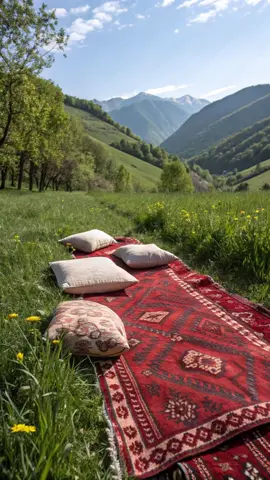 Embracing nature: a calm moment in the mountain meadows 🌾 #tranquility #meadow #spring #relaxing #fyp #nature #travel #serenity 