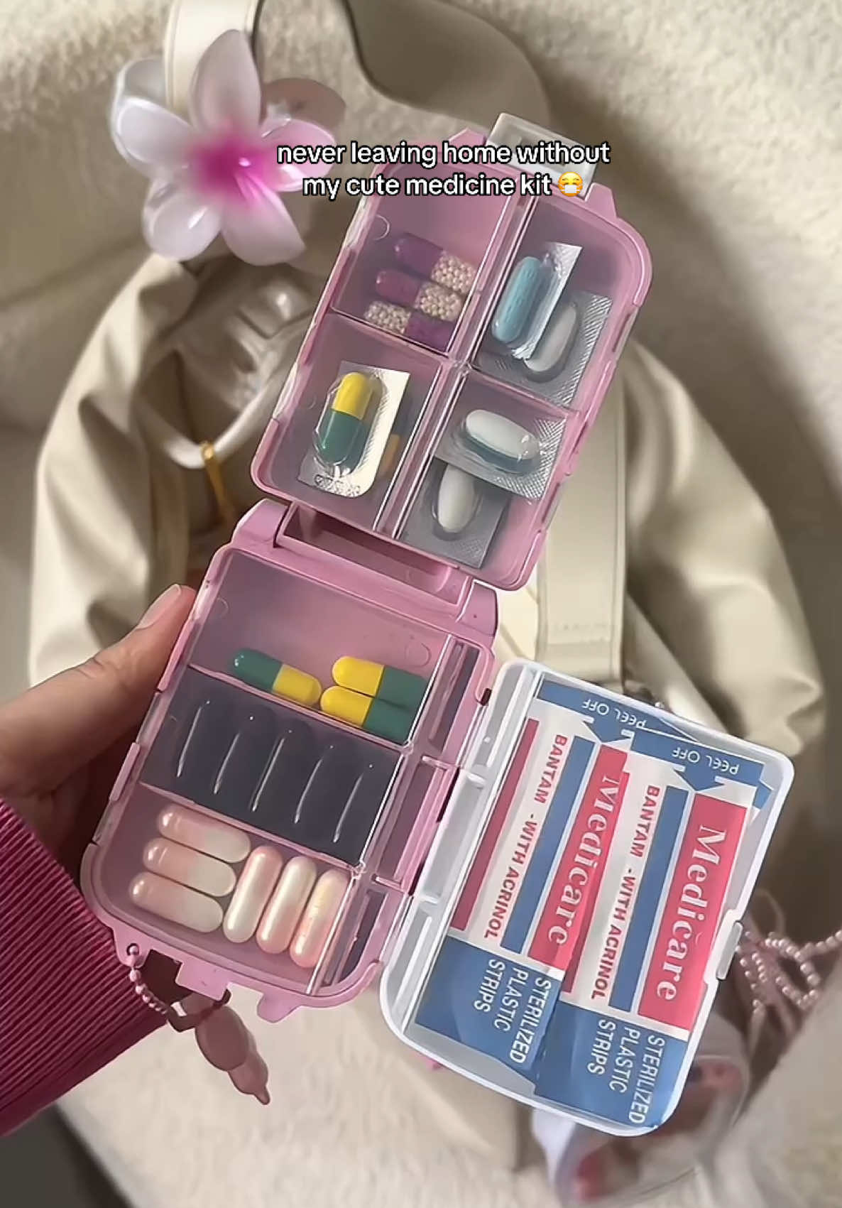 as a sakitin girlie, this is an essential 😷 #medkit #pillbox #storage #pillboxorganizer #pocketpharmacy 