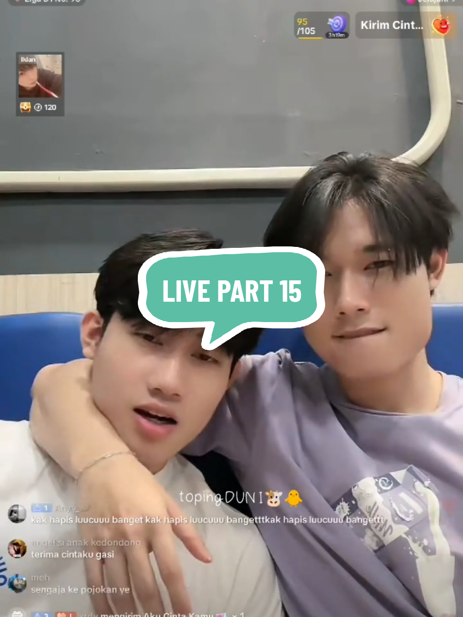 live part 15 durasi 3 menit (stop pegang apa Ken?🫦🍑)#fyp #hapis #viken #haken #kenha 