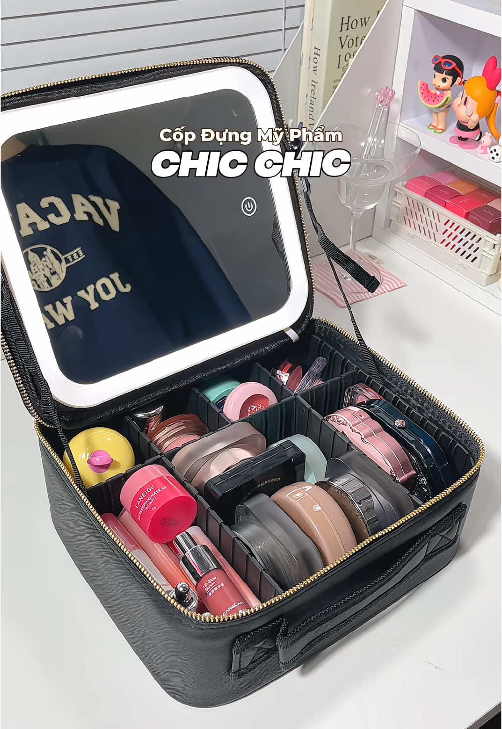 cốp đựng mỹ phẩm có đèn led mang đi chơi , đi du lịch oke lắm lun ✨💯#copdungmypham #unboxing #giadungtienich #xuhuong #review #nghile2009 #xh #viral #muataitiktok #decor 