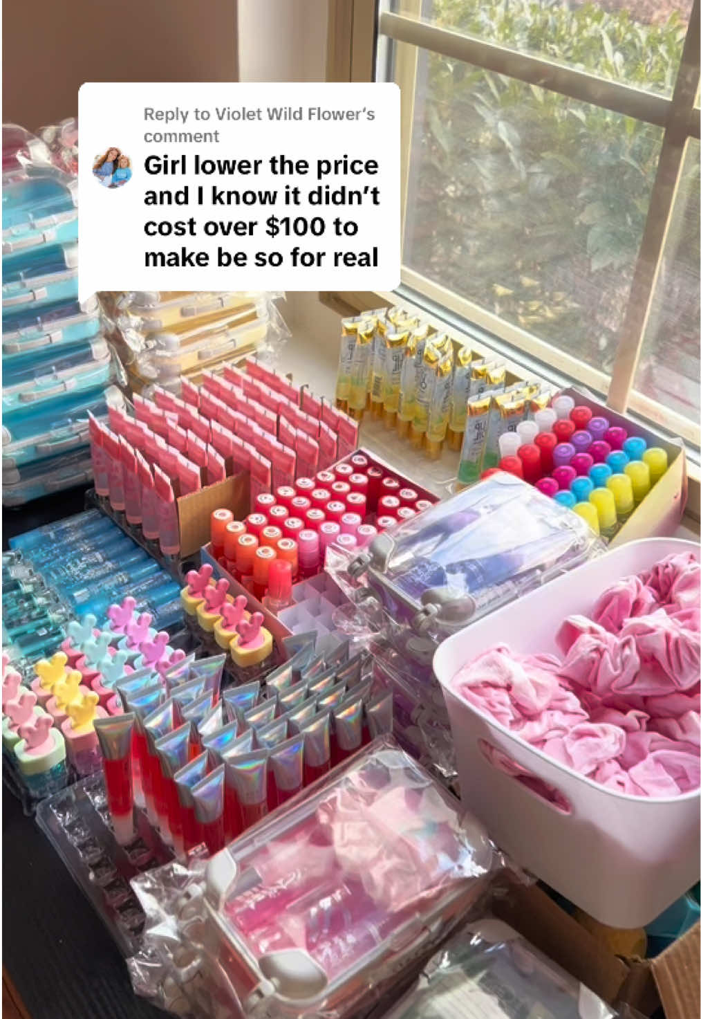 Replying to @Violet Wild Flower  People stay pressed… I’m just here having fun running my little business🥲 #itsajokechill  #ttshop #lippies #lipgloss #lipglossbusiness #fypシ゚viral  