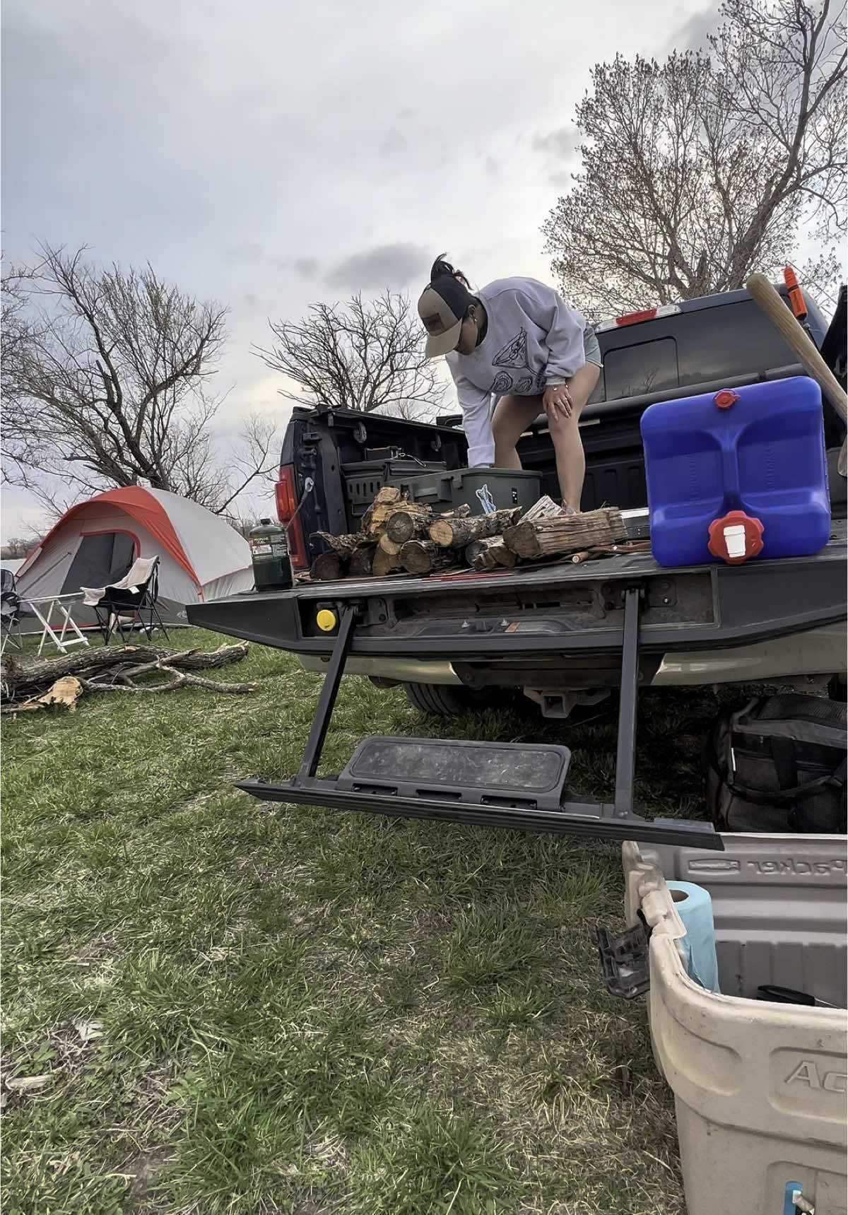 my husband has been wanting to go camping for so long & we finally got to! 🏕️ 🌞🐟he always taking me on new experiences! so thankful for my MIL for taking care of our kids while we had some time away. 💛 #camping #campingvlog #dayinmylife #dailyvlog #fyp 