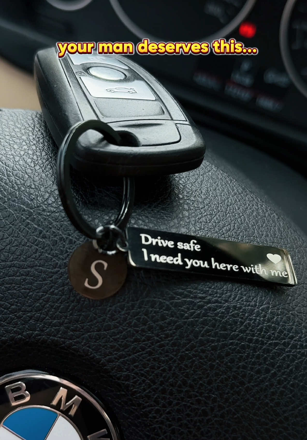 Your man deserves this…💖🎁🫶🏻#keychain #giftideas #drivesafe #foryou #tiktokfinds #tiktokshopspringglowup #bf #fyp #husband #spring 