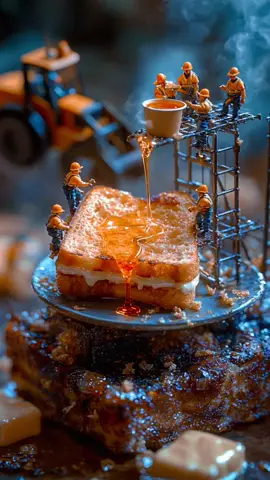 They’re building the perfect breakfast… 🧇👷‍♂️✨ Tiny workers + warm toast + golden syrup = YES. Would you eat it or join the crew? #m#microworldaifood #t#tinyworlda#aifoodb#breakfastcreww#wtfaiv#viralshorts#m#microworkersm#miniaturemadnesst#toastbuilds#shortvideocrazyai