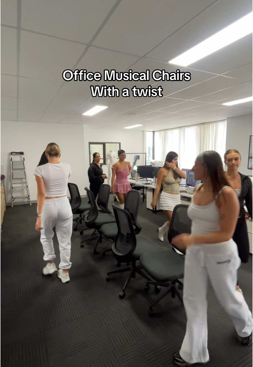 Definitely recommend trying this at your workplace 😂 #thatssofetchau #teamchallenge #coworkers #workfun #musicalchairschallenge 