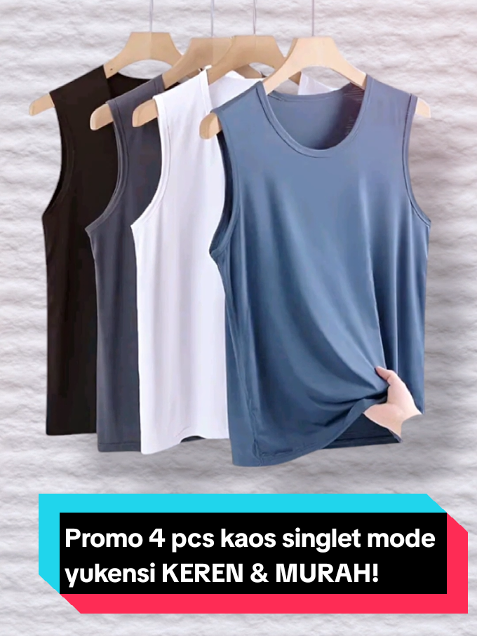 (Promo 4 pcs kaos singlet mode yukensi) singlet viral dewasa Daleman pria nyaman #singletviral #kaosdalemanpria #singletmodeyukensi