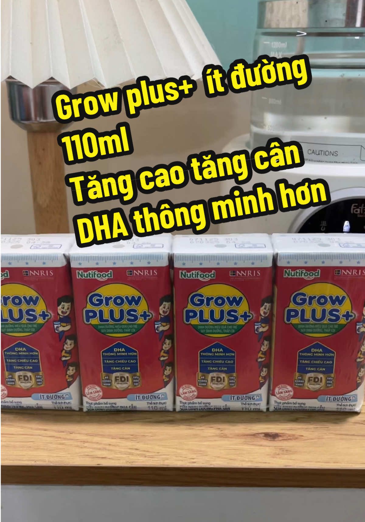 Sữa Grow Plus 110ml ít đường cho bé #growplusđỏ #xh #suachobetren1tuoi #suabotphasan 