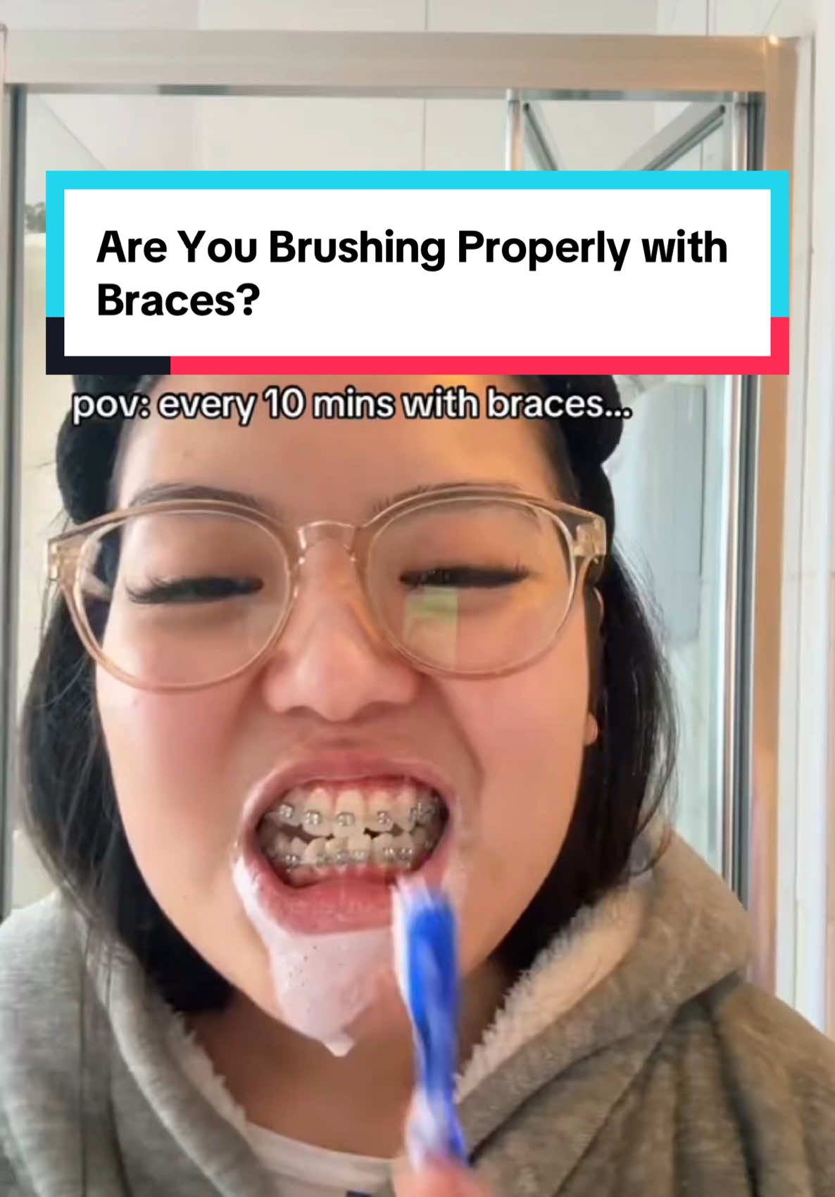 How to Brush Properly with Braces 🪥🦷 #braces #brush #teeth #katytx #orthoprotect 
