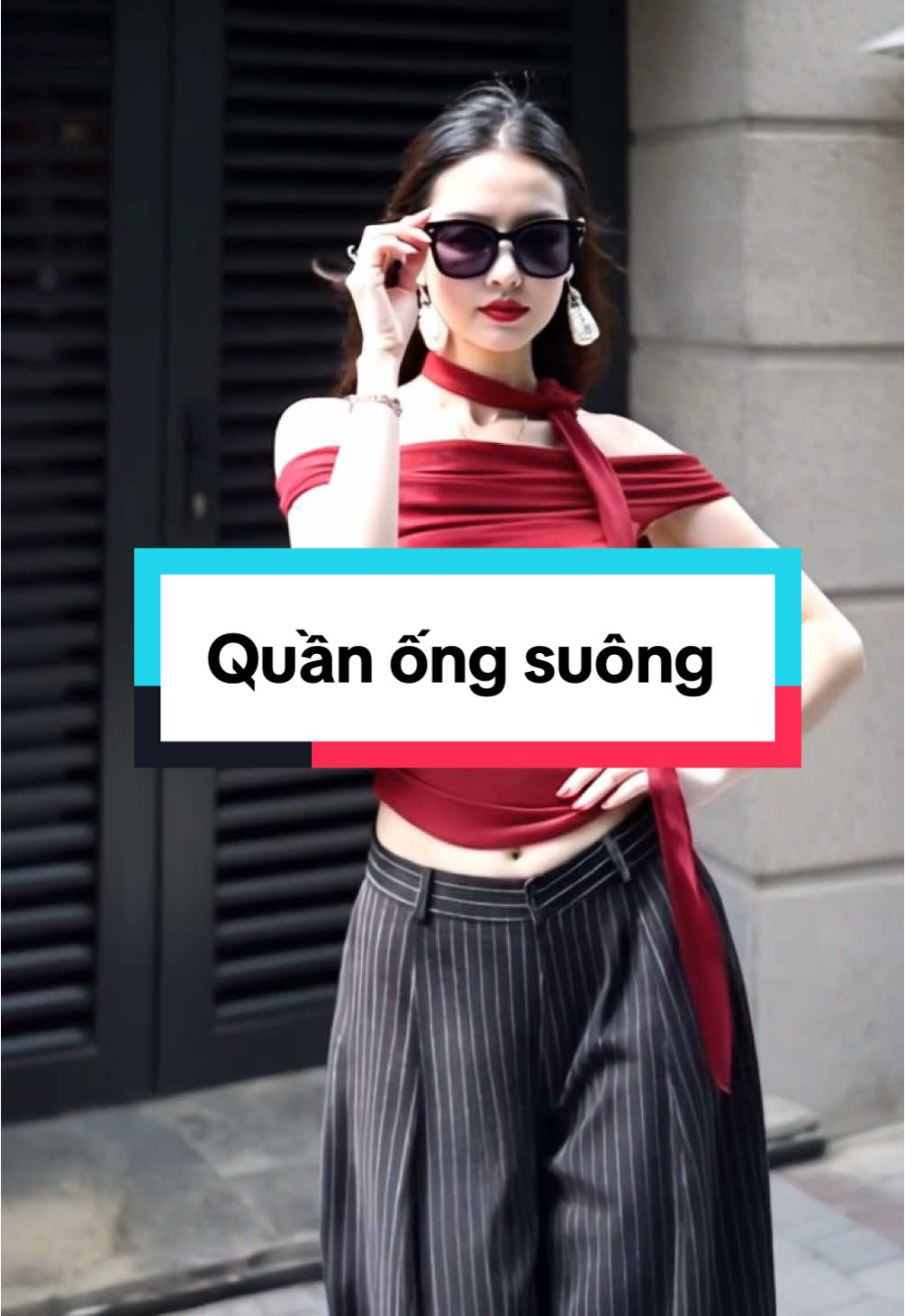 Quần ống suông kẻ sọc #tiktok #xuhuong #tuequang11 #quanongrong #quanongrongnu #quanongsuong 