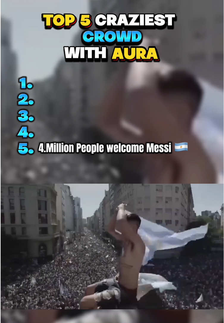 You can literally see the Earth shaking in the last one 🌍🫨—Top 5 Craziest crowd gathering #crowd #fan #earthquake #concerts #crazyfans #crowded #messi #sharukhkhan #djs 