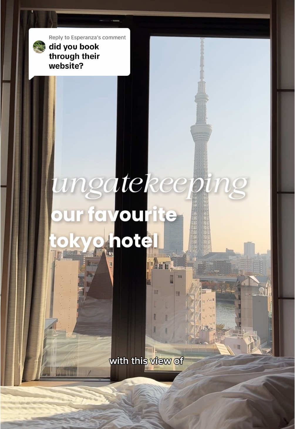 Replying to @Esperanza #EGAmbassador Ungatekeeping our favorite hotel in Tokyo, the OMO3 Asakusa by Hoshino Resorts. Check out our Tokyo hotels collection on our Travel Shop @expedia  Why we love it: ✅ spacious rooms  ✅ located right the Asakusa Senso-ji temple  ✅ views of the Tokyo Skytree  ✅ breakfast available #tokyo #tokyohotel #japan #japantravel #traveltok 