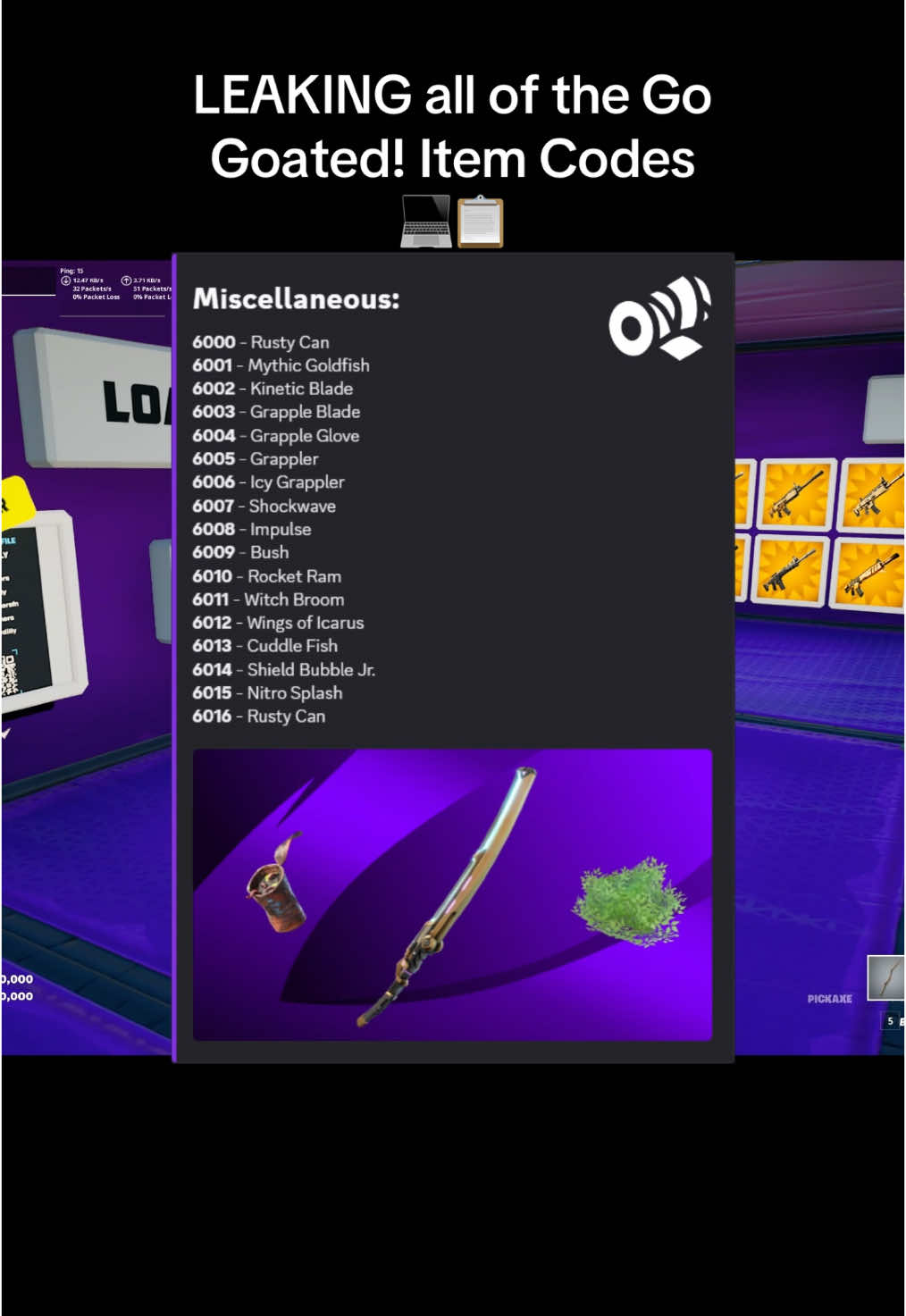 Should I leak more item codes? #gogoated #fortnite 