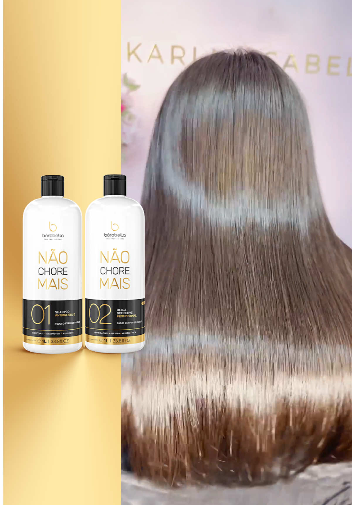 BoraBella Não Chore Mais 19 Aminoacidos  💛 • 19 aminoacidos.  • Sem ardência, sem lágrimas  • Hidratação, Nutrição, Realinhamento e Brilho GLOSS Compatível com todos os tipos de cabelos e químicas. Conta para a gente o que você achou! Produtos disponíveis no site da @dotcosmeticos, revendedor oficial da nossa marca, nas melhores perfumarias, e-commerce de todo o Brasil. #BorabellaTrueProfessional #hairtransformation #cabeloperfeito #TratamentoCapilar #CabeloSaudável #Reparação Capilar #CuidadoComoCabelo #realinhamentocapilar #cabeloliso