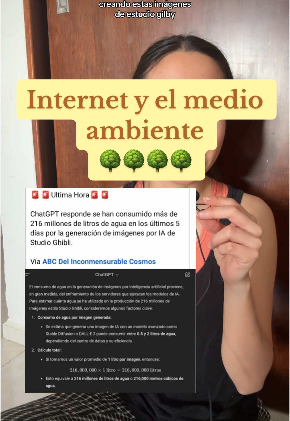 Poniendo el granito de arena a crear cosas constructivas en el internet y aprovechando que hoy vimos este tema en clase.  #medioambiente #internet #ia #estudioghibli #chatgpt #ecologia #parati #huelladecarbono #huellaecologica #sustentabilidad 