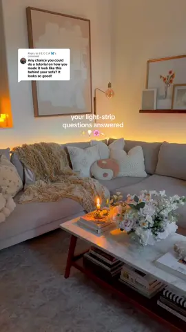 Replying to @B E C C A 🦋 The easiest home upgrade you can do to achieve cozy lighting on a budget! 💫✨🤍 You know where to find the Ink- Any more questions, let me know!  Hygge, light strips, home lighting ideas, cozy home, cozy home aesthetic, neutral homes, led lights, home lighting inspiration, home hack, living room designs, cozy room, soft girl #fypシ #hyggehome #livingroomlighting #lightstrips #cozyhome #livingroominspo #homelighting #lighting #ledlight 