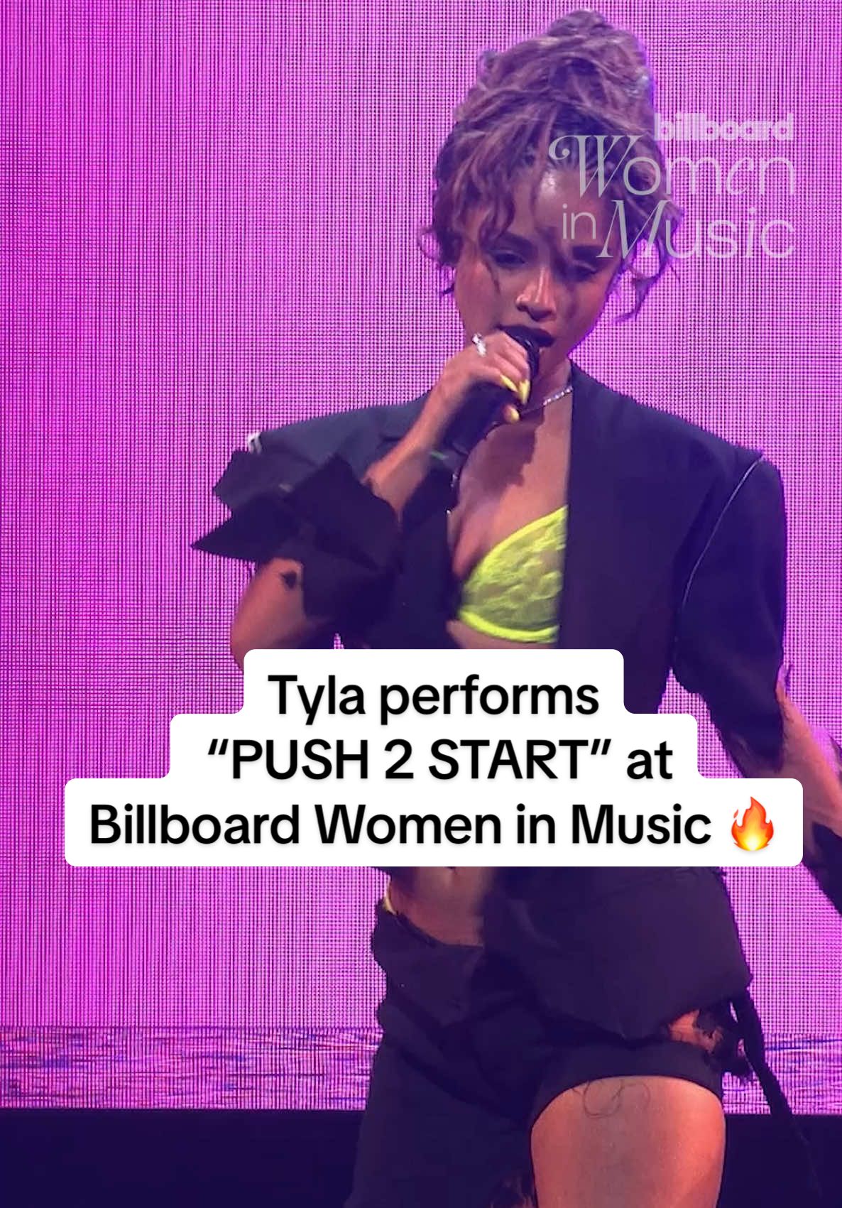 #Tyla turned up the temperature at #BBWomenInMusic 🔥 As our IMPACT award honoree, she hit the stage with “PUSH 2 START” and set it all the way off. Billboard Women in Music is available to watch now on BillboardWomenInMusic.com