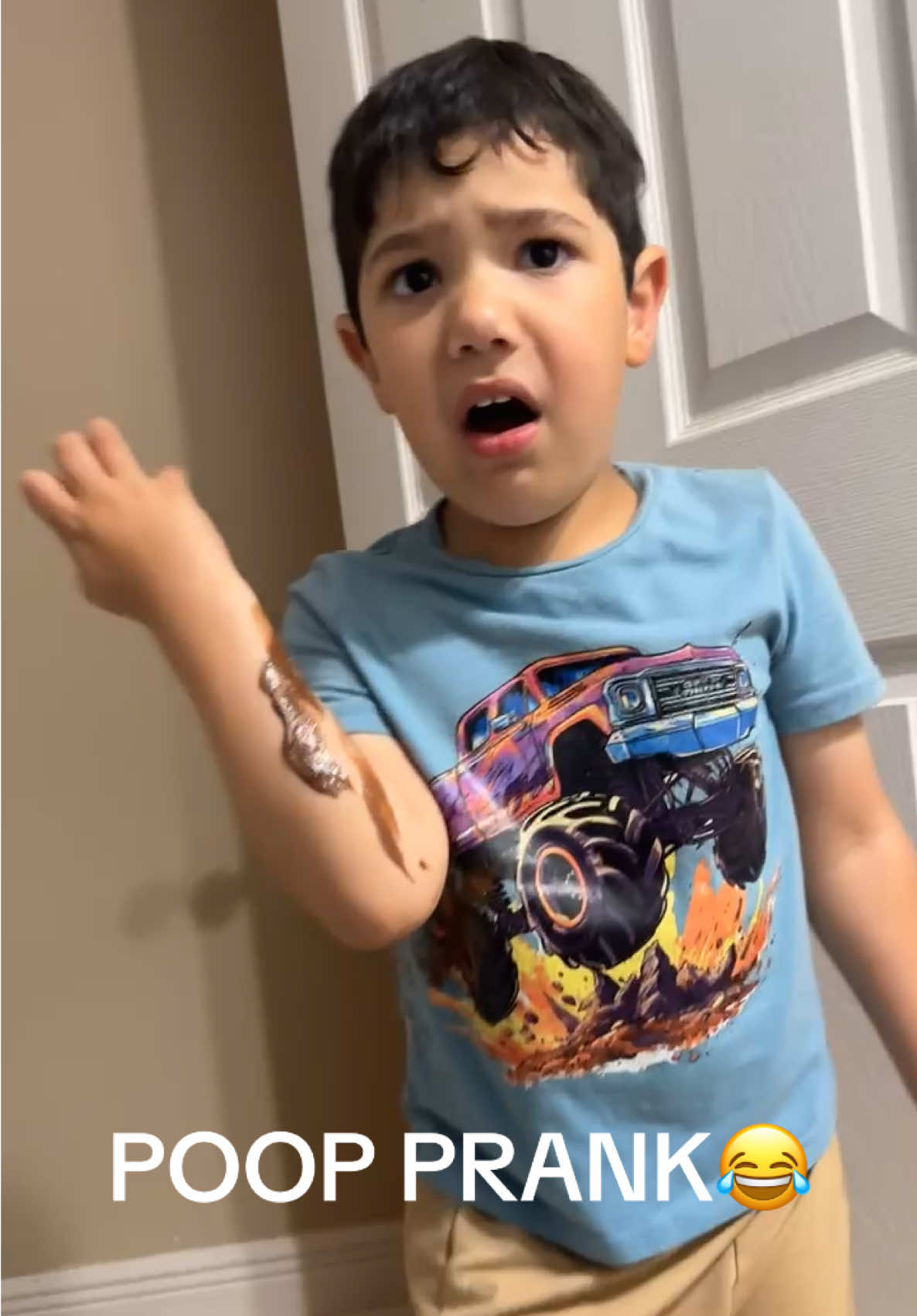 Poor baby 😂 #poopprank #fyp #prank #kidsoftiktok @Antonio Williams 