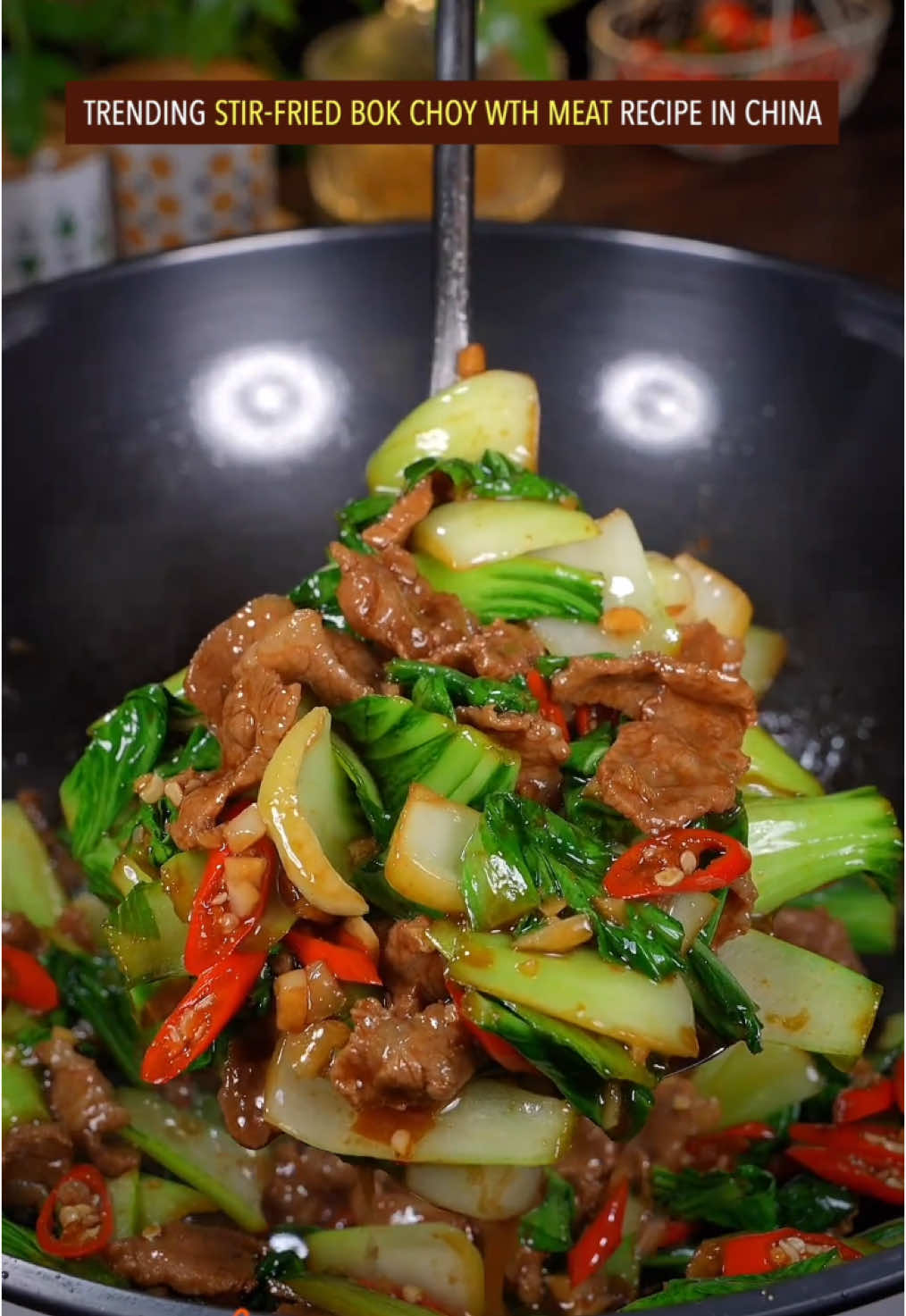 Trending stir-fried bok choy with meat recipe in China. Do u want to try? #Recipe #cooking #chinesefood #bokchoy #meat #vegetables 