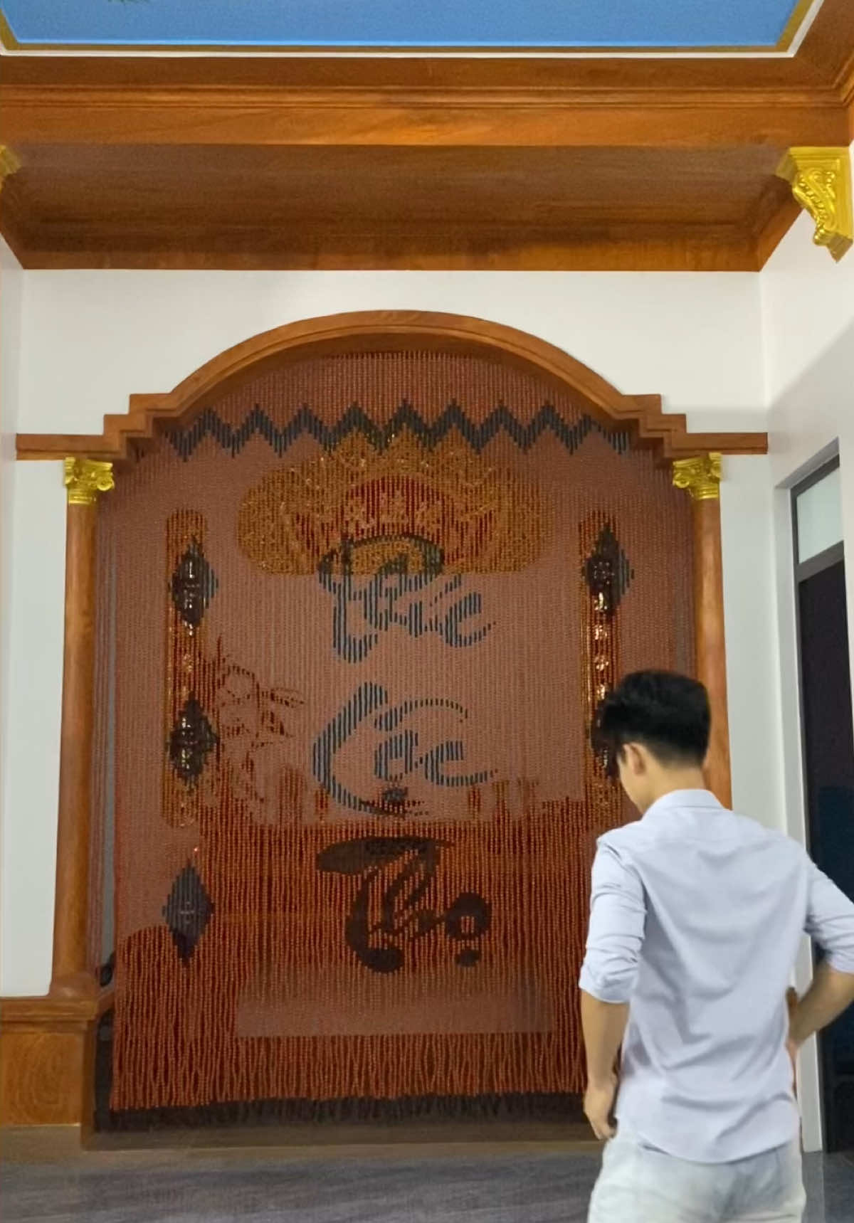 - Rèm phòng thờ, hạt gỗ bồ đề. #xuhuongtiktok #remcua #remhatgo #remphongtho 