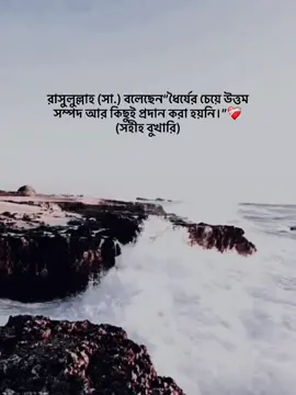 রাসুলুল্লাহ (সা.) বলেছেন“ধৈর্যের চেয়ে উত্তম সম্পদ আর কিছুই প্রদান করা হয়নি।” (সহীহ বুখারি) @TikTok Bangladesh #foryou #idfreezz🙏🙏 #bdtiktok #foryouplz #viral #evu #foryoupage 