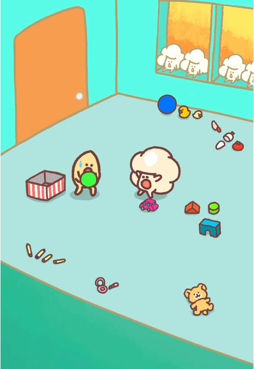 『最後遊んだらお片付けね』って約束したのに最後が永遠にやってこない🍿 #ポップコーン #キャラクター #アニメ #子育て #popcorn #エイプリルフール 