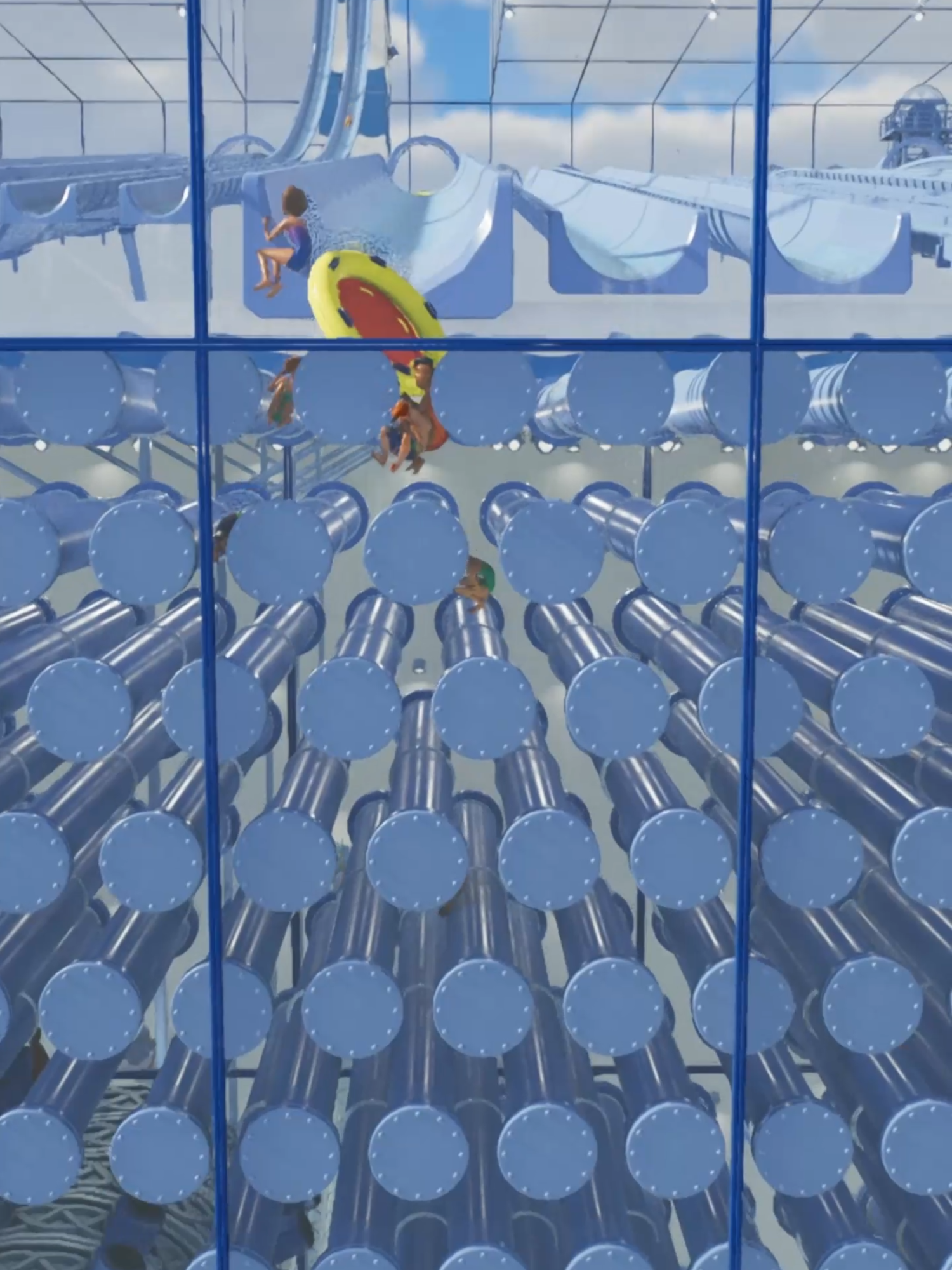 river rapids but it's a plinko tower in #planetcoaster2 #planetcoaster #waterslide #flume #rafting #plinko #extremesports