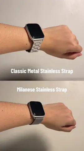 Classic Metal Strap or Milanese Stainless Strap? 🤔 #watchstrap #metalstrap #milanese #applewatchstrap #smartwatch 