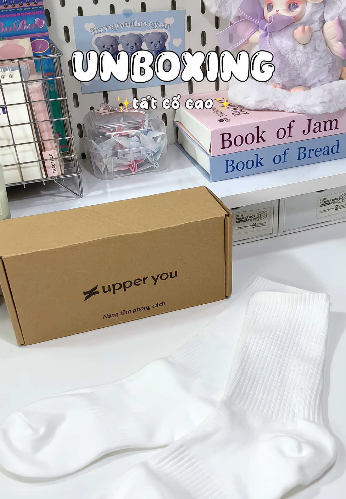 Tất dày lắm nha ✨🌷#unboxing #tat #tatcocao #vớ 
