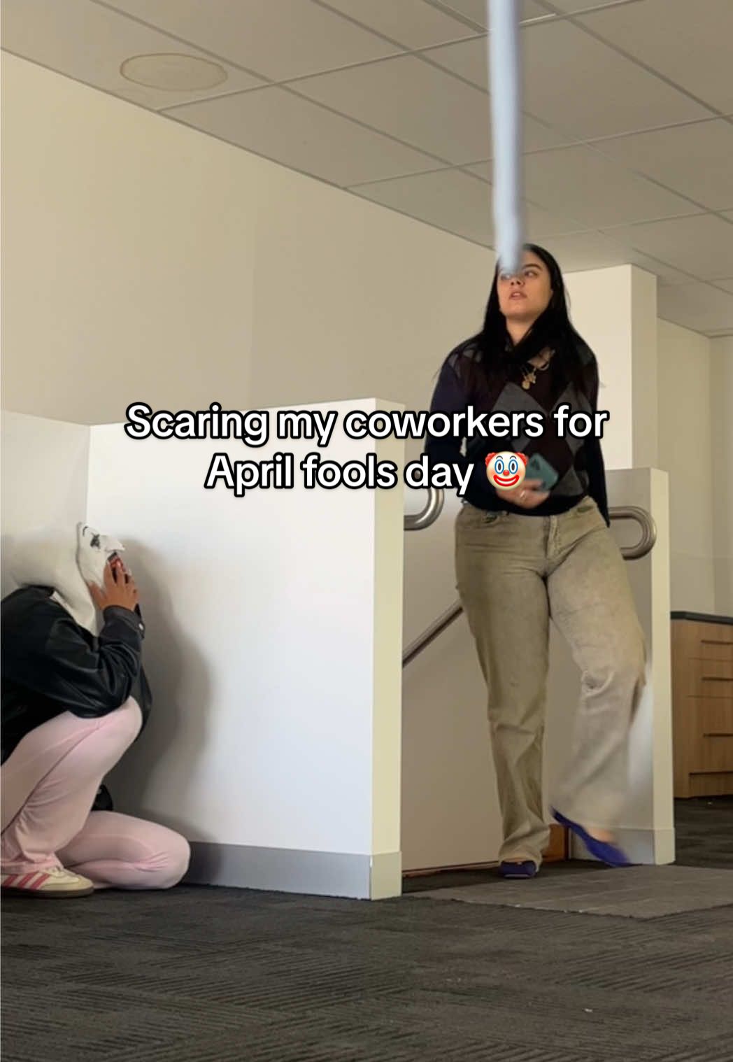 Scaring my coworkers part 23516 at this point 🤡 #thatssofetchau #coworkers #AprilFools #pranks #workpranks #prankwars 