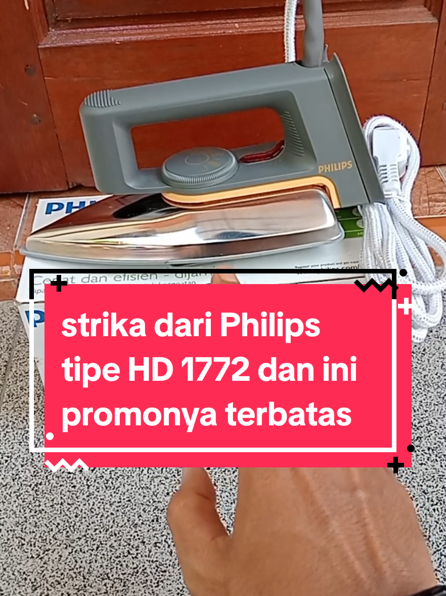 promo terbatas, buat bunda-bunda yang lagi cari strika cepat panas,dan hemat listrik ini aku rekomendasi strika philips tipe HD 1772 selain itu kabelnya tebal dan tidak mudah robek atau putus , prom terbatas  strika Philips  tipe HD 1772 #strika #strikabaju #strikaphilips #philips #promoterbatas 