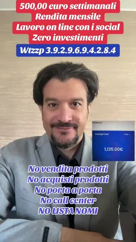 OPPORTUNITÀ DI GUADAGNO A COSTO ZERO, 500,00 euro SETTIMANALI#lavoroonline #lavoroserio #senzainvestire #lavorodacasa #business #noportaaporta #novenditadiprodotti #nocallcenter #lavorocoisocial #noacquistiprodotti #novenditaprodotti 